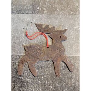 Rusted reindeer rustic ornament Xmas decor